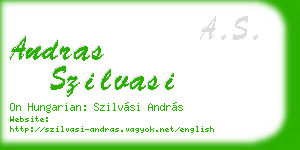andras szilvasi business card